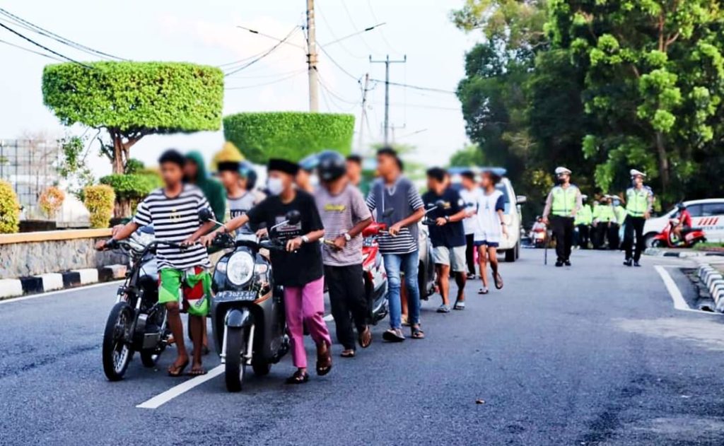 Razia Balap Liar di Tanjungpinang, Polisi Amankan 16 Unit Motor dan 26 Orang Remaja