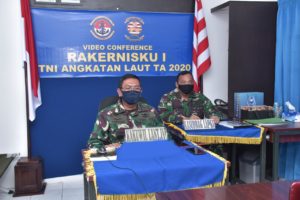 Melalui Vicon, Ka Kuwil dan Ka Akun Lantamal IV Tanjungpinang Ikuti Rakernisku I TNI AL