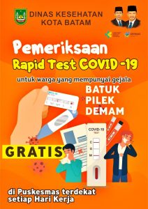 Catat! Tes Corona Gratis di Seluruh Puskesmas Kota Batam