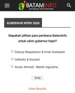 Ayo Berpartisipasi di Polling Pilkada Kepri 2020