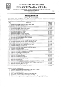 Pemko Batam Beri Pelatihan 630 Tenaga Kerja