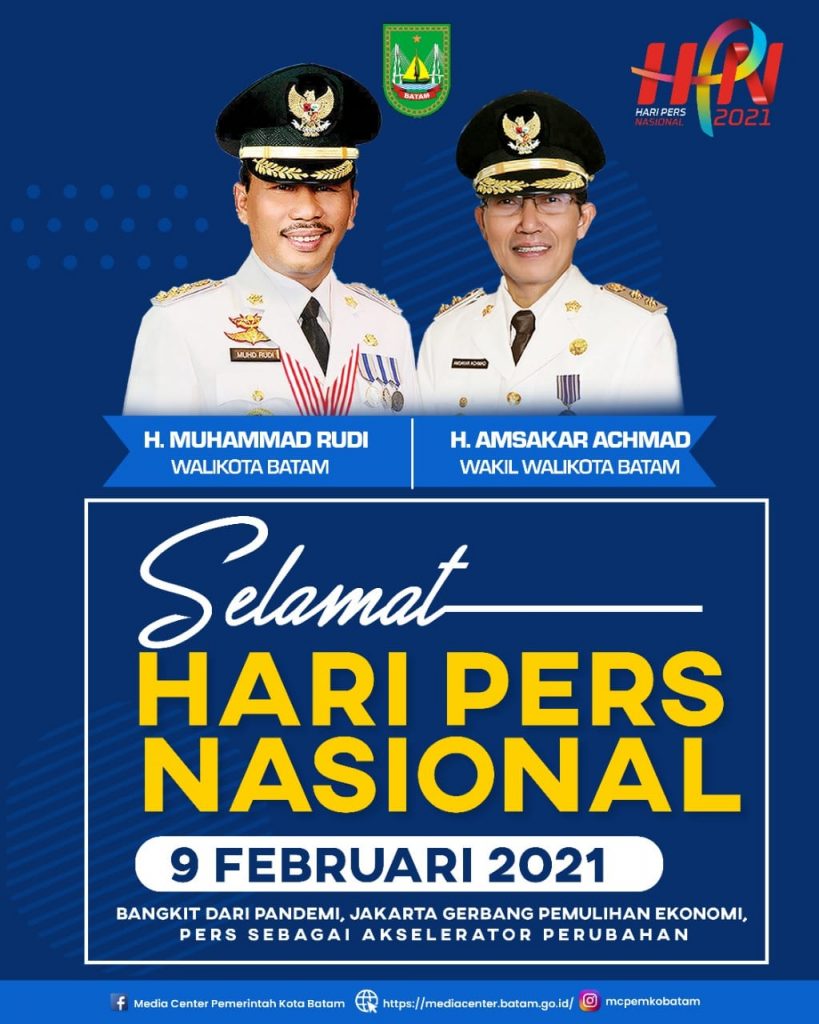 Selamat HPN 2021, Wako Batam Ajak Pers Bersama Bangkit dari Pandemi