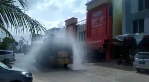 Cegah Covid-19, Subsatgas KBR Satbrimob Polda Kepri Kembali Lakukan Penyemprotan Disinfektan