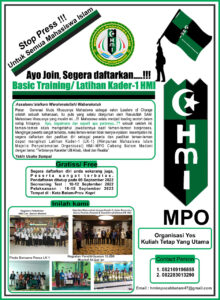 Peminat Ber-HMI Semakin Ramai, HMI-MPO Menggelar Basic Training di 2 Kota Sekaligus, Ini Kota nya