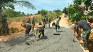 Pelaksanaan Pembangunan Fisik di Kegiatan TMMD Kavling Seraya Sudah Berjalan 50 Persen