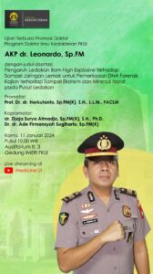 Ujian Terbuka, AKP Leonardo Lakukan Penelitian Sampel Lemak Ledakan Bom