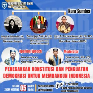 Nilai Demokrasi Indonesia di Fase Buruk, GMKI Gelar Dialog Membahas Penegakan Konstitusi