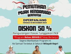 Pemprov Kepri Perpanjang Program Pemutihan Pajak Kendaraan Bermotor hingga 16 November 2024