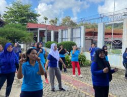 Jaga Kebugaran Tubuh, WBP Lansia Ikut Senam Lansia