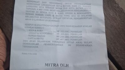 ‎Warga Sekupang Mengeluh, Tarif Pungutan Sampah Mitra DLH Batam Melejit hingga Ratusan Ribu Rupiah ‎