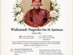KABAR DUKA: Mantan Ketua Komisi III DPRD Kepri Widiastadi Nugroho (Mas Iik) Wafat di Batam