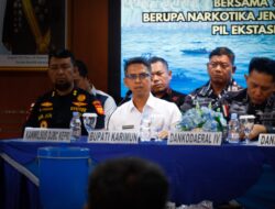 Bupati Ing Iskandar menghadiri Konferensi Pers penangkapan Sabu di Mako Lanal