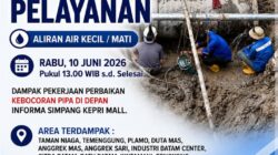 ‎Perbaikan Kebocoran Pipa di Depan Informa Simpang Kepri Mall, Aliran Air di Sejumlah Wilayah Batam Mengecil hingga Mati