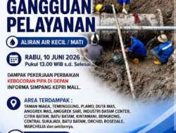 ‎Perbaikan Kebocoran Pipa di Depan Informa Simpang Kepri Mall, Aliran Air di Sejumlah Wilayah Batam Mengecil hingga Mati