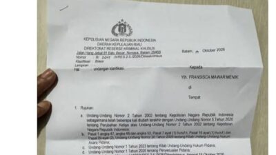 ‎Warga Batam Dipanggil Ditreskrimsus Polda Kepri Karena Postingan Kritik Blackout di Thread